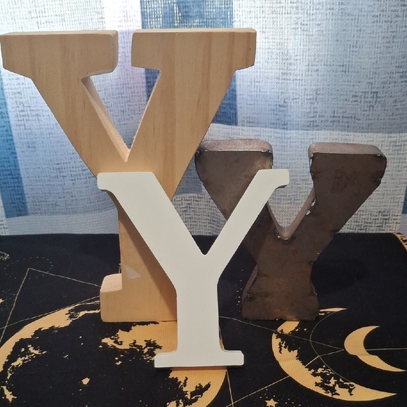 Wooden and Metal Letter Y Decor Set - Picture 1 of 1